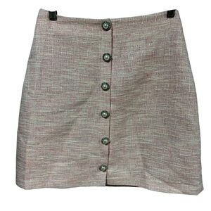 Chic Button-Front Mini‎ Skirt in Pink